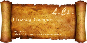 Liszkay Csongor névjegykártya